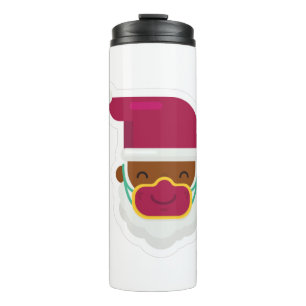 coronavirus face mask black santa thermal tumbler
