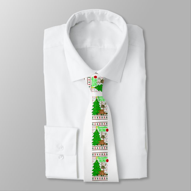 coronavirus face mask reindeer christmas lockdown tie (Tied)