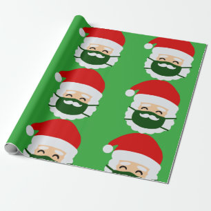 coronavirus face mask santa christmas wrapping paper