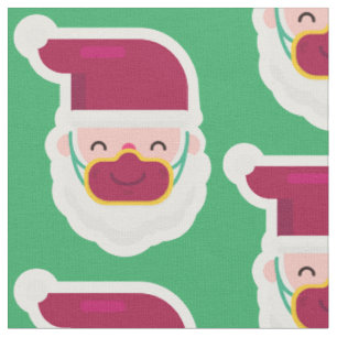 coronavirus face mask santa xmas fabric