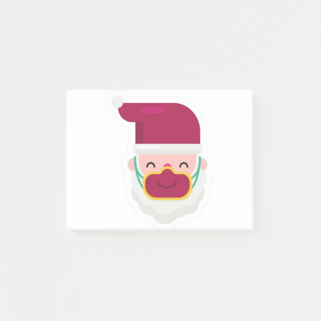 coronavirus face mask santa xmas post-it notes (Front)