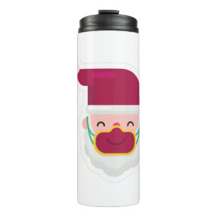 coronavirus face mask santa xmas thermal tumbler