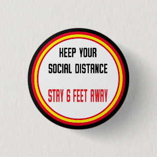 Coronavirus Health Warning Social Distancing 3 Cm Round Badge