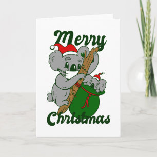 coronavirus koala christmas face mask invitation