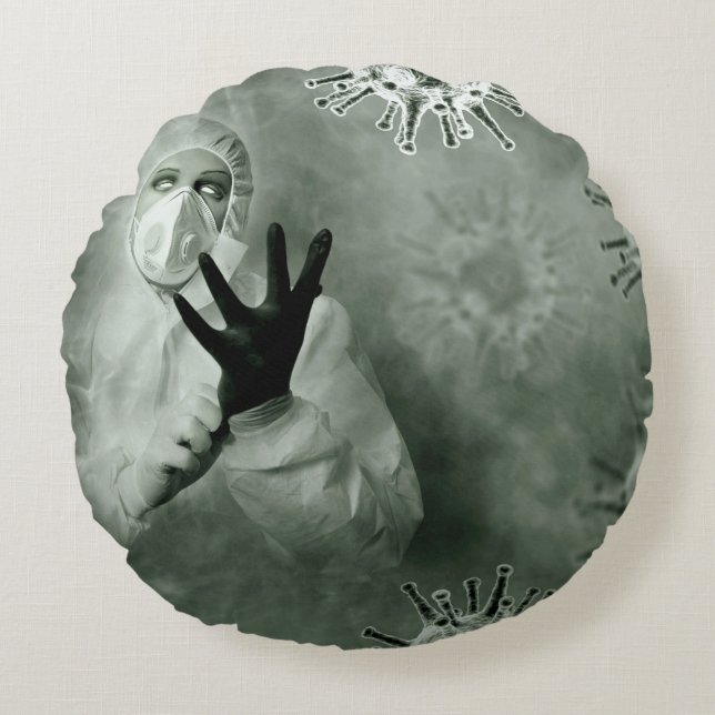 Coronavirus Nurse Round Cushion (Front)