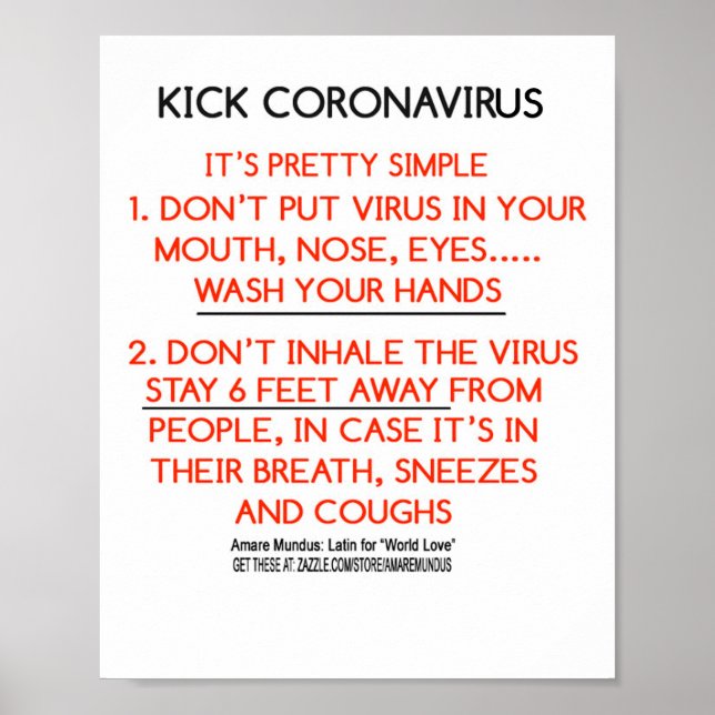 Coronavirus poster reminder flyer sign (Front)