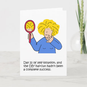 Coronavirus Self-isolation Haircut Cartoon Card