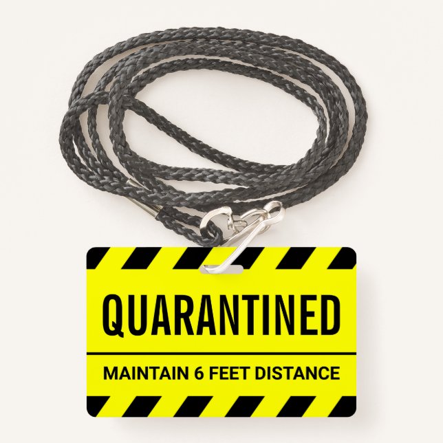 Coronavirus Self Isolation Quarantine ID Badge (Front with Lanyard)