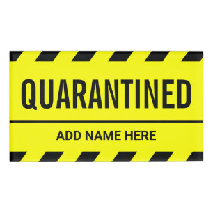 Coronavirus Self Isolation Quarantine Name Tag