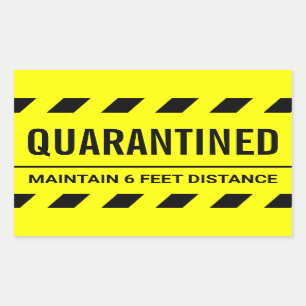 Coronavirus Self Isolation Quarantine Rectangular Sticker