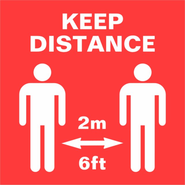 Coronavirus Social Distancing Floor Sign (Front)