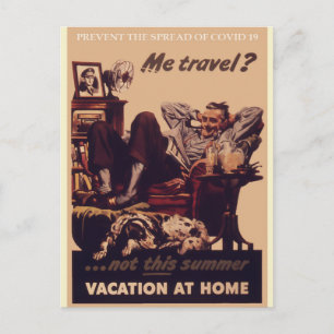 Coronavirus Vintage Retro Staycation Stay Safe Postcard