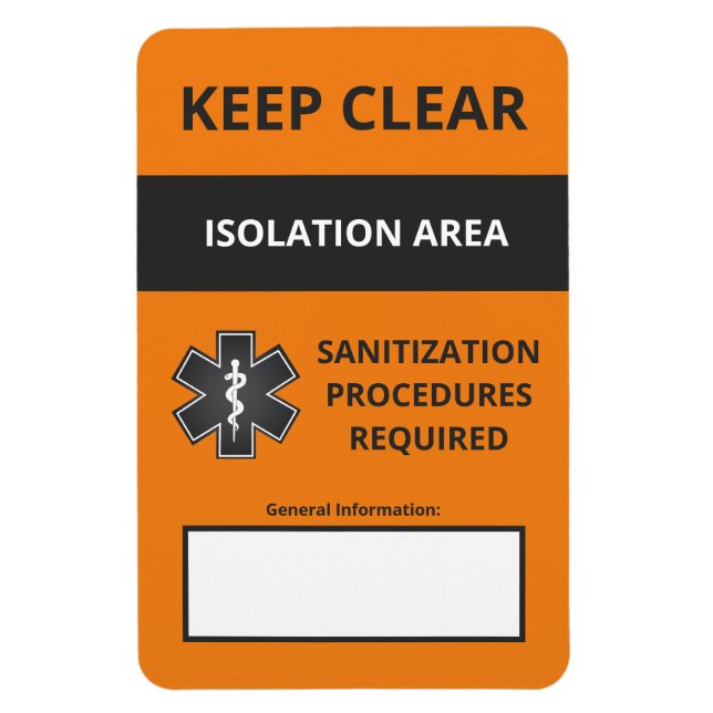 Coronavirus Warning Magnet Small (Covid19) (Vertical)