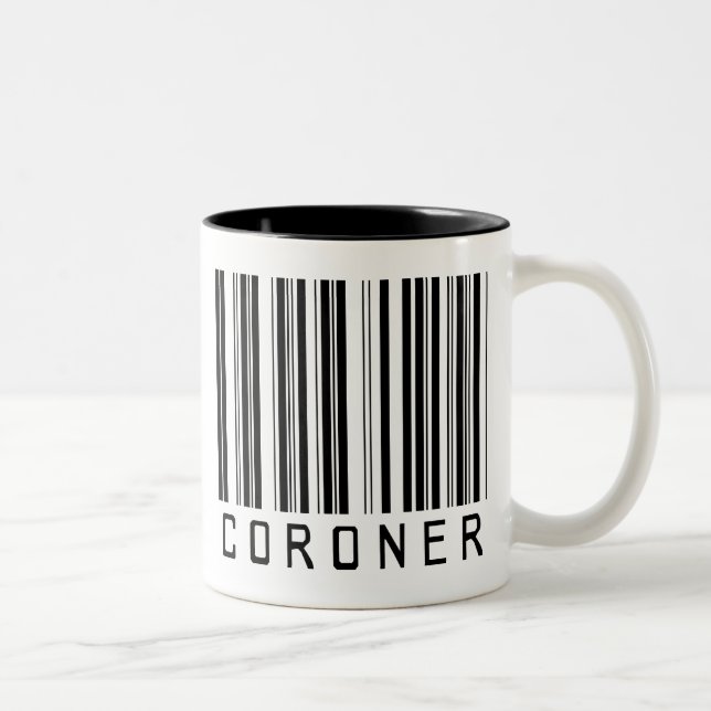 Coroner Bar Code Two-Tone Coffee Mug (Right)