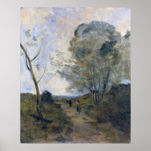 Corot - Arleux Peasant Driving Pasture Cow 1865 Poster