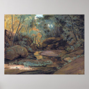 Corot - Civita Castellana Torrent Under The Trees Poster