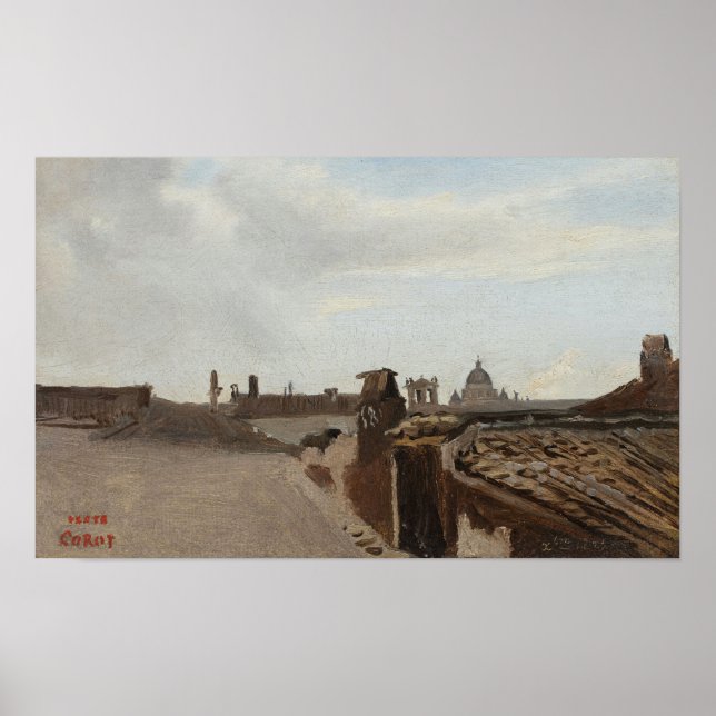 Corot - Rome A View From Window 1825 Poster (Front)
