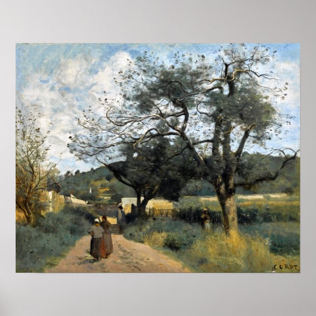 Corot - Route Through The Fields Poster (Front)