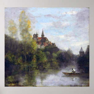 Corot - Semur, Cathedral Seen From Armançon Poster