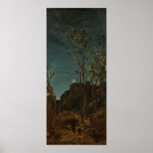 Corot - The Four Times Of Day (Night) Poster