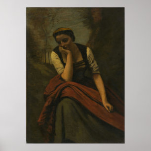 Corot - Woman Meditating Poster