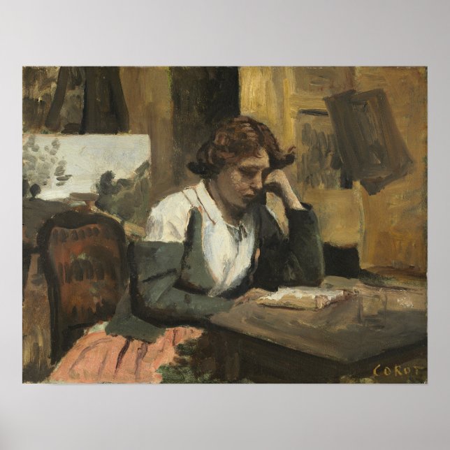 Corot - Young Girl Reading Poster (Front)
