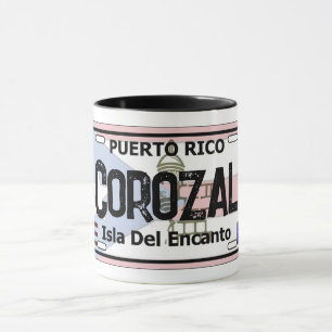 Corozal Puerto Rico flag license plate mug