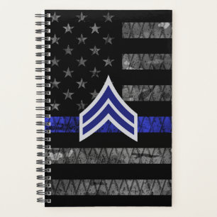 Corporal Stripes Thin Blue Line Distressed Flag Planner