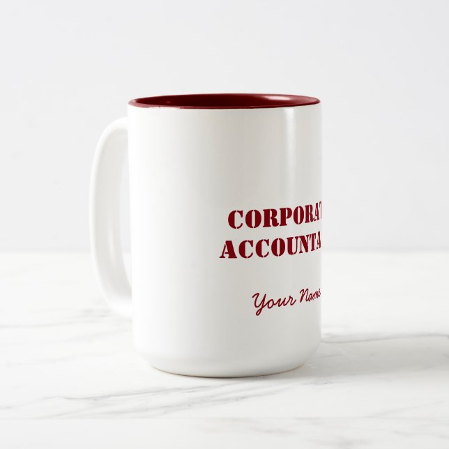 "CORPORATE ACCOUNTANT" Two-Tone COFFEE MUG (Front Left)
