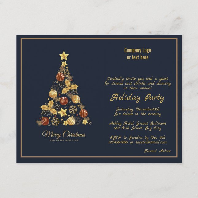 Corporate and Business Holiday Party Invitation (Front)