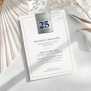 CORPORATE ANNIVERSARY classy business silver black Invitation