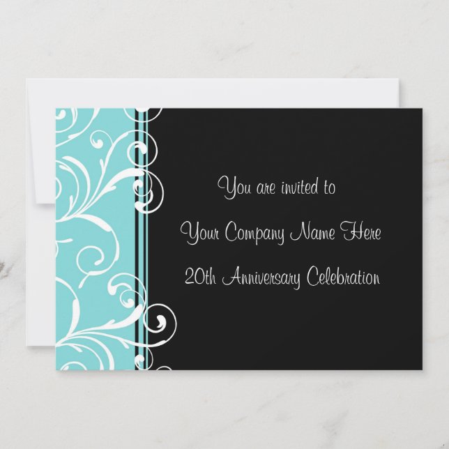 Corporate Anniversary Party Invitations Teal (Front)