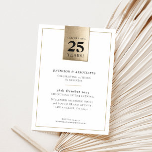 CORPORATE ANNIVERSARY stylish business gold black Invitation