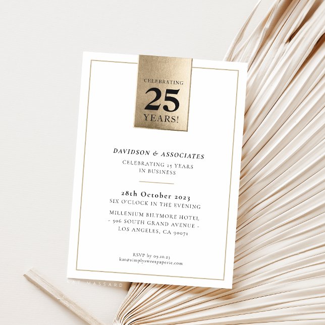 CORPORATE ANNIVERSARY stylish business gold black Invitation (Creator Uploaded)