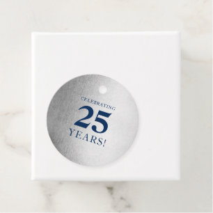 CORPORATE ANNIVERSARY stylish business navy silver Favour Tags