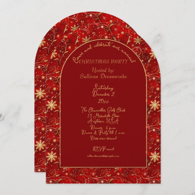 Corporate Annual Christmas Party  Invitation (Front/Back)