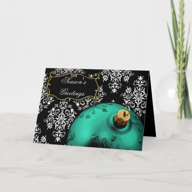 Corporate aqua Christmas Cards (Front)