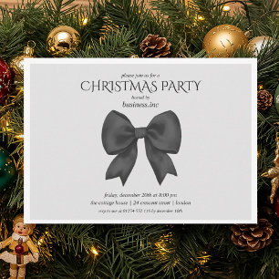 Corporate Black Bow Christmas Holiday Party  Invitation