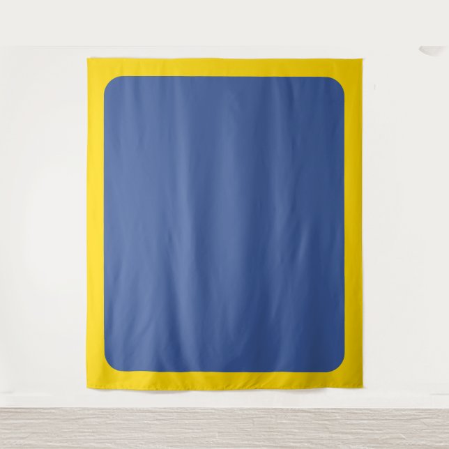 Corporate Blue & Yellow Custom Tapestry (Front)