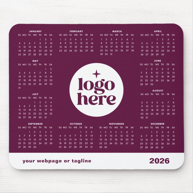 Corporate Branded Business Logo 2026 Calendar Mouse Pad (Front)