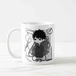 Corporate Burnout Relatable Chibi Boy Suit Illustr Coffee Mug