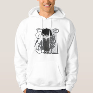 Corporate Burnout Relatable Chibi Boy Suit Illustr Hoodie