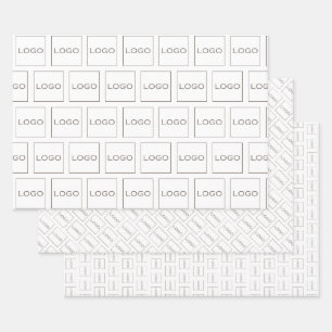 Corporate Business Brand Logo, Staggered Elegant Wrapping Paper Sheet