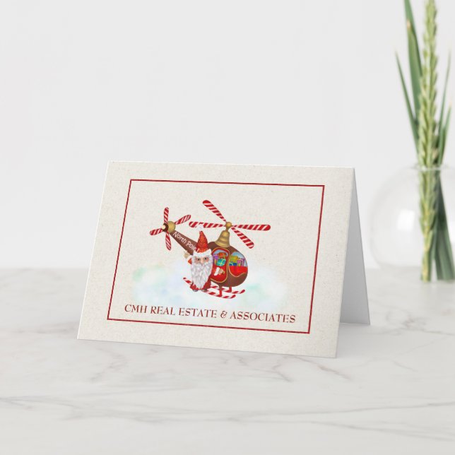 Corporate Business Christmas Card with Santa (Front)