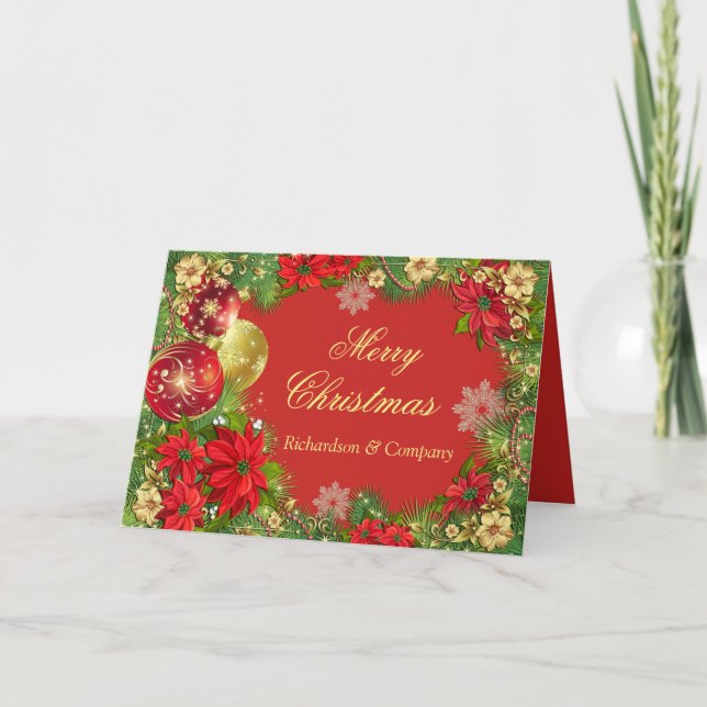 Corporate Business Christmas Greeting Card (Front)