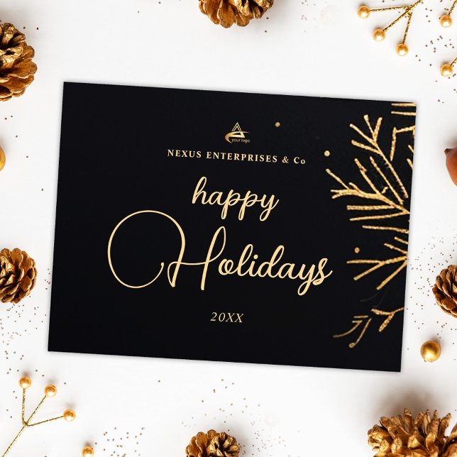 Corporate Business Christmas Modern Elegant Holiday Postcard (Corporate Business Christmas Modern Elegant Holiday Postcard)