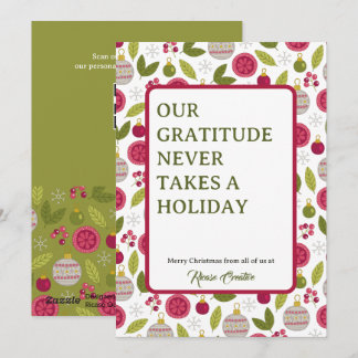 Corporate Business Christmas Personalised QR Code Holiday Card