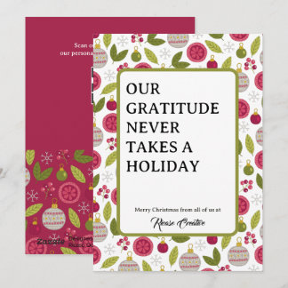 Corporate Business Christmas Personalised QR Code Holiday Card