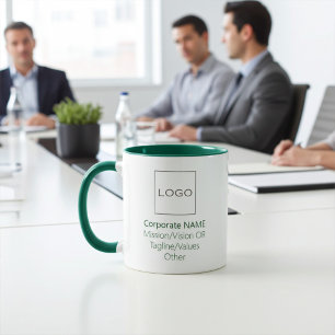 Corporate Business Company Logo Custom Green Mug