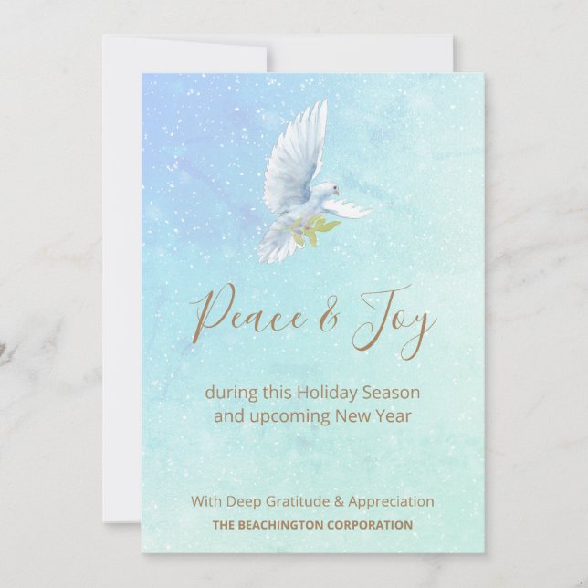 *~* Corporate Business Dove Peace Joy Holiday Card (Front)